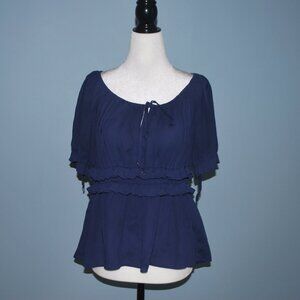 Navy Blue/Purple Versatile Blouse